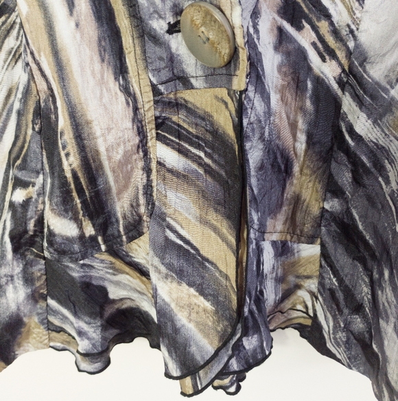 Conrad C Wired Ruffle Collar One Button Jacket Size 12 - Picture 8 of 10